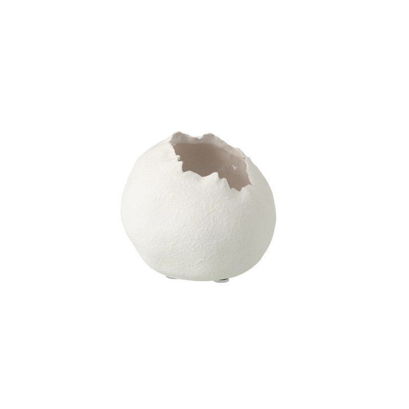 Cache-pot irrégulier en céramique blanc 14.5x14.5x13.5 cm Cache-pot irrégulier en céramique blanc 14.5x14.5x13.5 cm