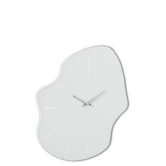 Relógio irregular em vidro branco 55x3x64,5 cm