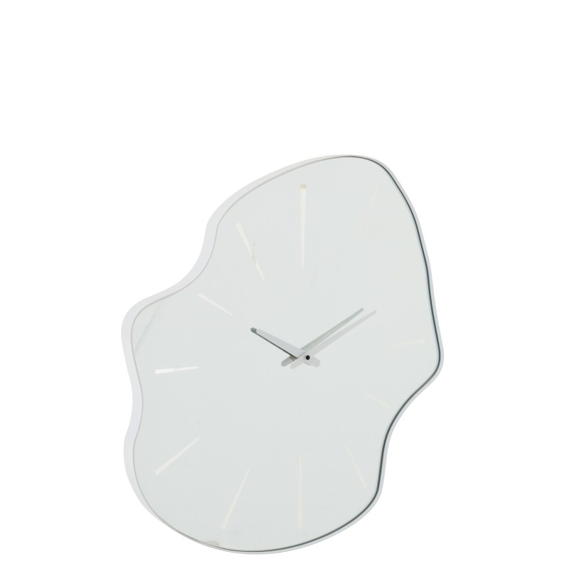 Reloj irregular de cristal blanco 55 x 3 x 64,5 cm Reloj irregular de cristal blanco 55 x 3 x 64,5 cm