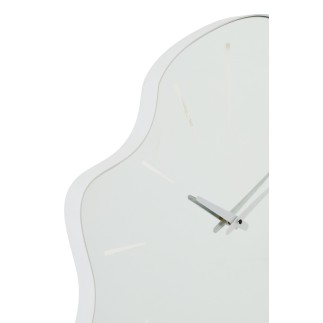 Relógio irregular em vidro branco 55x3x64,5 cm