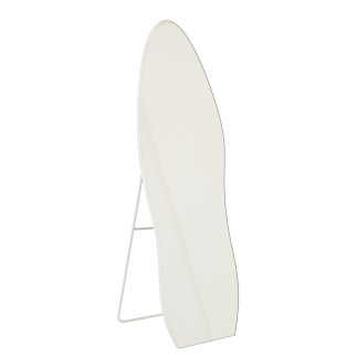 Specchio irregolare su piedistallo in vetro bianco 56x3x180 cm