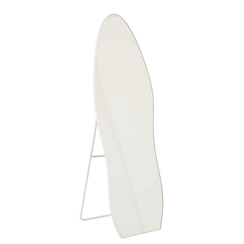 Espelho irregular com suporte em vidro branco 56x3x180 cm Espelho irregular com suporte em vidro branco 56x3x180 cm