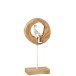 Personnage aluminium sur socle dans bois naturel 19x8x38 cm
