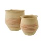 Set di 2 cestini in giunco marrone chiaro 53x53x52 cm Set di 2 cestini in giunco marrone chiaro 53x53x52 cm