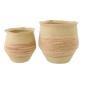 Set di 2 cestini in giunco marrone chiaro 53x53x52 cm Set di 2 cestini in giunco marrone chiaro 53x53x52 cm