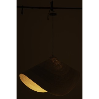 Plafonnier en jonc de mer beige 100x100x40 cm