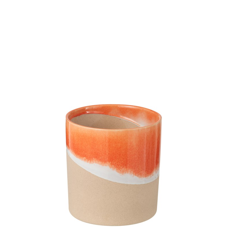 Cache-pot en céramique orange 20.5x19.5x21 cm Cache-pot en céramique orange 20.5x19.5x21 cm