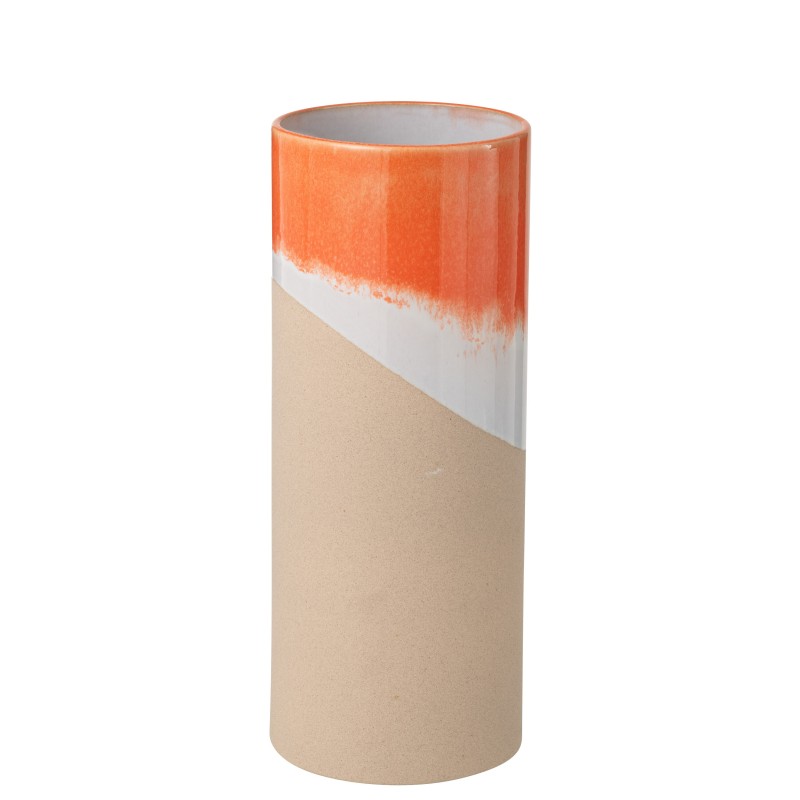Vaso in ceramica arancione 15x15x37,5 cm Vaso in ceramica arancione 15x15x37,5 cm