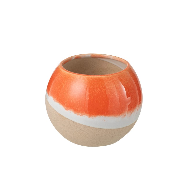 Vaso cerâmica laranja 16x16x13 cm Vaso cerâmica laranja 16x16x13 cm