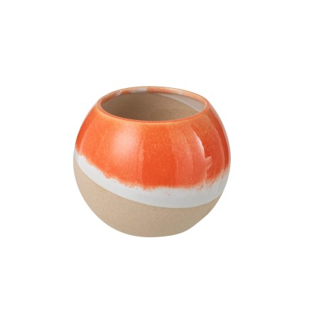 Macetero cerámica naranja 16 x 16 x 13 cm