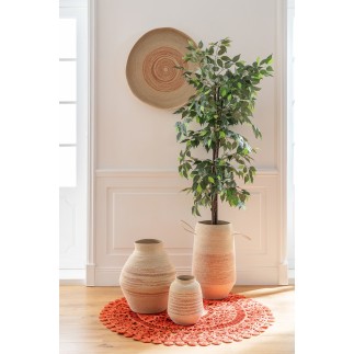 Decoração de parede em junco marinho bege 70x70x5 cm