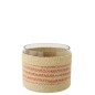 Photophore en jonc de mer beige 15x15x12 cm Photophore en jonc de mer beige 15x15x12 cm