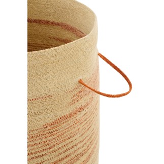 Cesto em junco marinho bege 51x51x60 cm