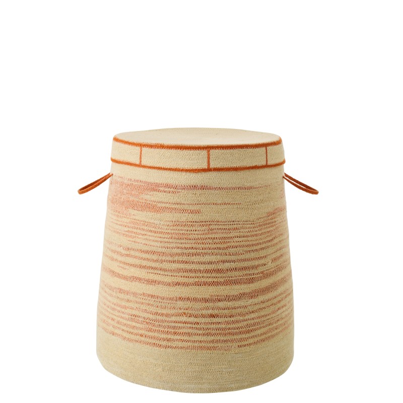 Cesta de junco marrón claro 51 x 51 x 60 cm Cesta de junco marrón claro 51 x 51 x 60 cm