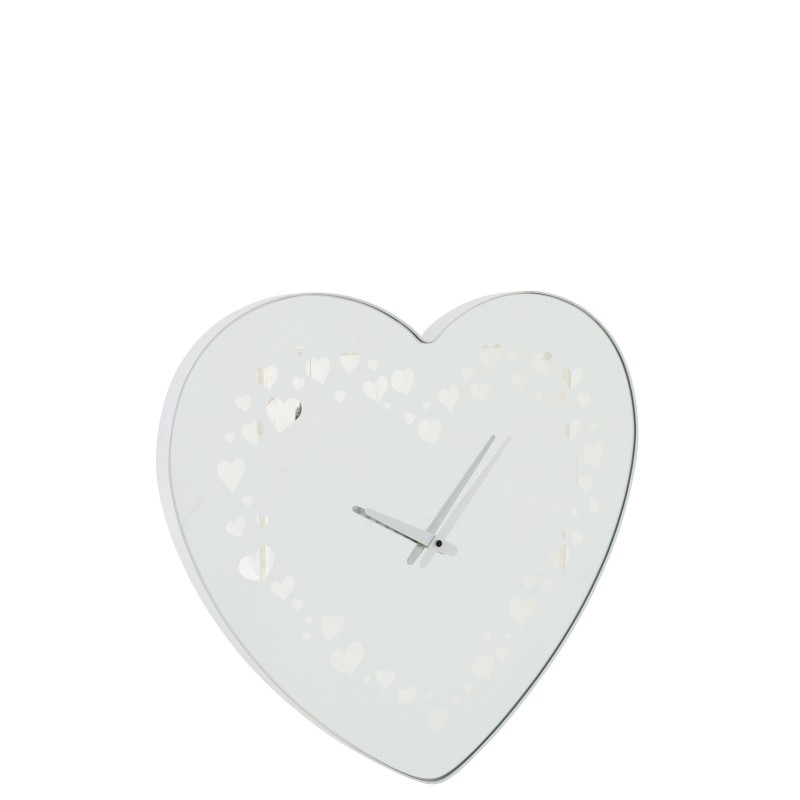 Reloj irregular de cristal blanco 53,5 x 3 x 60,5 cm Reloj irregular de cristal blanco 53,5 x 3 x 60,5 cm
