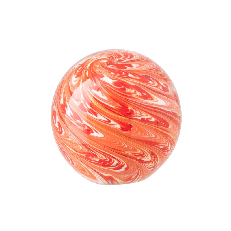 Presse-papier balle en verre orange 12x12x12 cm