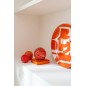 Presse-papier balle en verre orange 12x12x12 cm