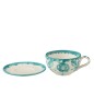Tazza e piattino in ceramica blu chiaro 13x13x7 cm Tazza e piattino in ceramica blu chiaro 13x13x7 cm