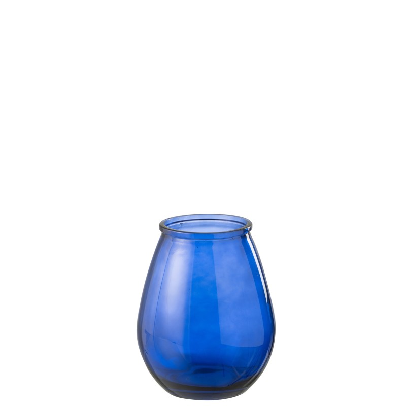 Jarrón de cristal azul oscuro 19 x 19 x 23 cm Jarrón de cristal azul oscuro 19 x 19 x 23 cm
