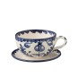 Tazza e piattino in ceramica blu scuro 13x13x7 cm Tazza e piattino in ceramica blu scuro 13x13x7 cm