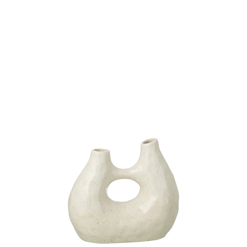 Vase en céramique blanc cassé 24.5x11x21.5 cm Vase en céramique blanc cassé 24.5x11x21.5 cm