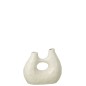 Vaso de cerâmica branco quebrado 24,5 x 11 x 21,5 cm Vaso de cerâmica branco quebrado 24,5 x 11 x 21,5 cm