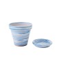 Cache-pot avec soucoupe en céramique bleu 27x27x25 cm Cache-pot avec soucoupe en céramique bleu 27x27x25 cm
