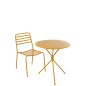Mesa de jardín trípode de metal amarillo 70 x 70 x 72 cm Mesa de jardín trípode de metal amarillo 70 x 70 x 72 cm