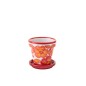 Cache-pot avec soucoupe en céramique orange 21x21x19 cm Cache-pot avec soucoupe en céramique orange 21x21x19 cm