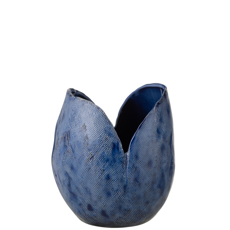 Vaso de cerâmica azul 28x27,5x30 cm Vaso de cerâmica azul 28x27,5x30 cm