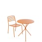 Mesa de jardín trípode de metal naranja 70 x 70 x 72 cm Mesa de jardín trípode de metal naranja 70 x 70 x 72 cm