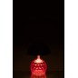 Lampe de table à led en verre et métal rose 13.5x13.5x15.7 cm