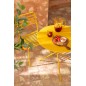 Mesa de jardín trípode de metal amarillo 70 x 70 x 72 cm Mesa de jardín trípode de metal amarillo 70 x 70 x 72 cm