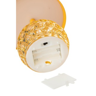 Lampada da tavolo a LED in vetro e metallo giallo 13,5x13,5x15,7 cm