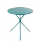Tavolo da giardino a tre gambe in metallo blu 70x70x72 cm Tavolo da giardino a tre gambe in metallo blu 70x70x72 cm
