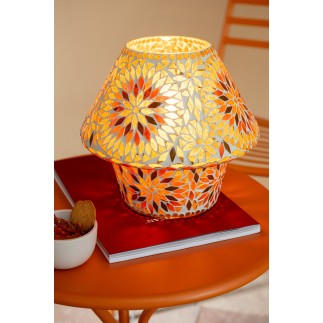 Mesa de jardín trípode de metal naranja 70 x 70 x 72 cm