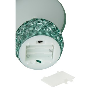 Lampada da tavolo a LED in vetro e metallo verde scuro 13,5x13,5x15,7 cm