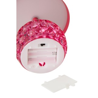 Candeeiro de mesa LED em vidro e metal rosa 13,5 x 13,5 x 15,7 cm