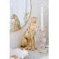 Estatua de leopardo en poliresina dorada 39 x 25 x 60,5 cm Estatua de leopardo en poliresina dorada 39 x 25 x 60,5 cm