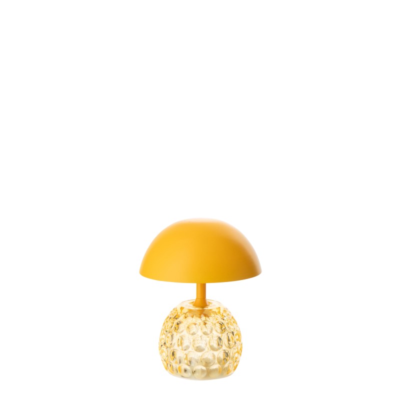 Lampe de table à led en verre et métal jaune 13.5x13.5x15.7 cm Lampe de table à led en verre et métal jaune 13.5x13.5x15.7 cm