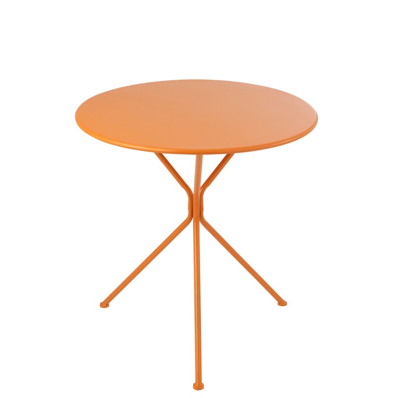 Mesa de jardín trípode de metal naranja 70 x 70 x 72 cm Mesa de jardín trípode de metal naranja 70 x 70 x 72 cm