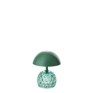 Candeeiro de mesa LED em vidro e metal verde escuro 13,5 x 13,5 x 15,7 cm