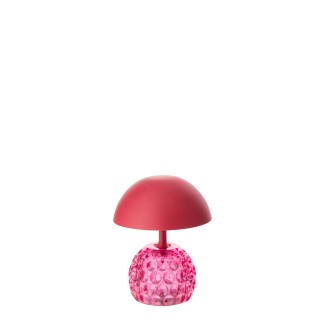 Candeeiro de mesa LED em vidro e metal rosa 13,5 x 13,5 x 15,7 cm