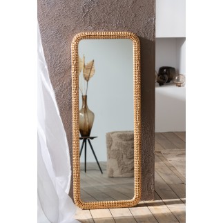 Miroir encadrement bois beige 48x3x122.5 cm