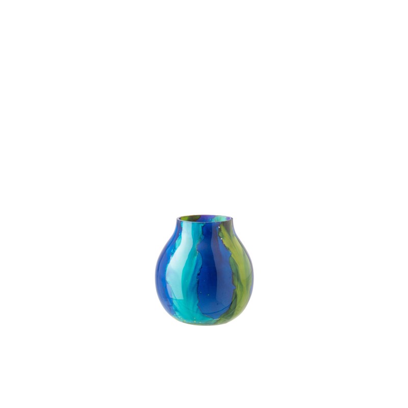 Castiçal em vidro azul 14x14x16 cm Castiçal em vidro azul 14x14x16 cm