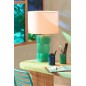 Candeeiro de mesa em vidro verde 32x32x62 cm Candeeiro de mesa em vidro verde 32x32x62 cm