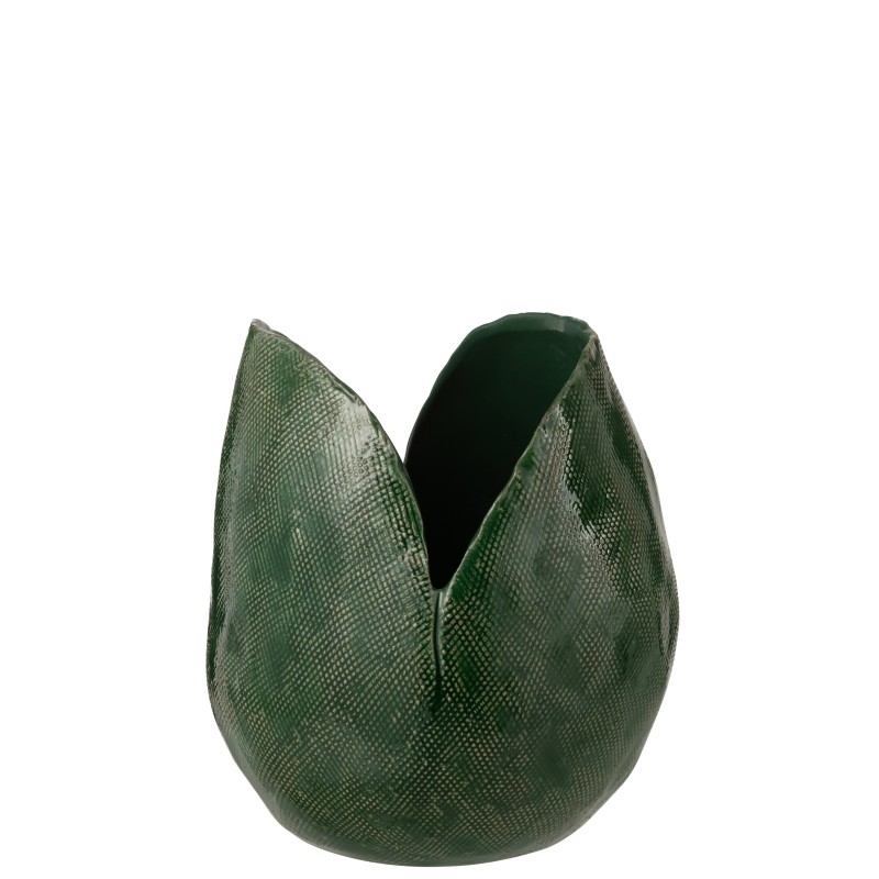 Jarrón de cerámica verde 28 x 27,5 x 30 cm Jarrón de cerámica verde 28 x 27,5 x 30 cm