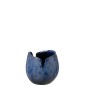 Jarrón de cerámica azul 20 x 19 x 19,5 cm Jarrón de cerámica azul 20 x 19 x 19,5 cm