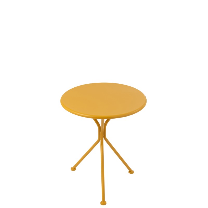 Mesa de jardín trípode de metal amarillo 45 x 45 x 50 cm Mesa de jardín trípode de metal amarillo 45 x 45 x 50 cm