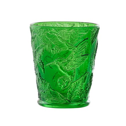 Verre à eau en verre vert 8.7x8.7x10.3 cm